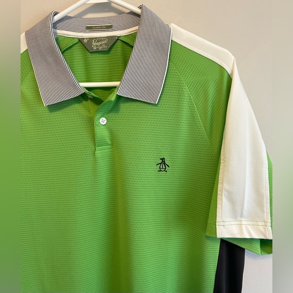 Original Penguin Men’s Green Athletic Golf Polo Shirt - Size L Class Fit 🔥 - Picture 4 of 6